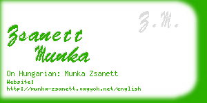 zsanett munka business card